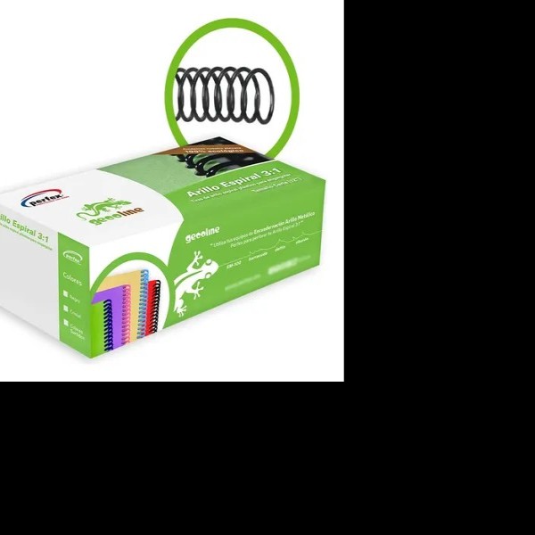 ARILLO PLAST. ESPIRAL 3:1 28MM NEGRO PERFEX CAJA C36 PZAS